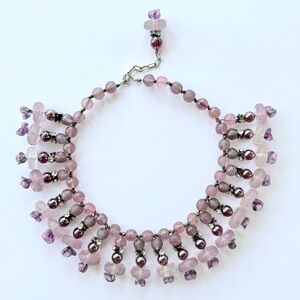 Vintage 1930s Louis Rousselet French Couture Glass Bead & Rhinestone Necklace